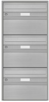 Briefkasten Alu 400 in RAL 9006 Weissaluminium, Front eloxiert
